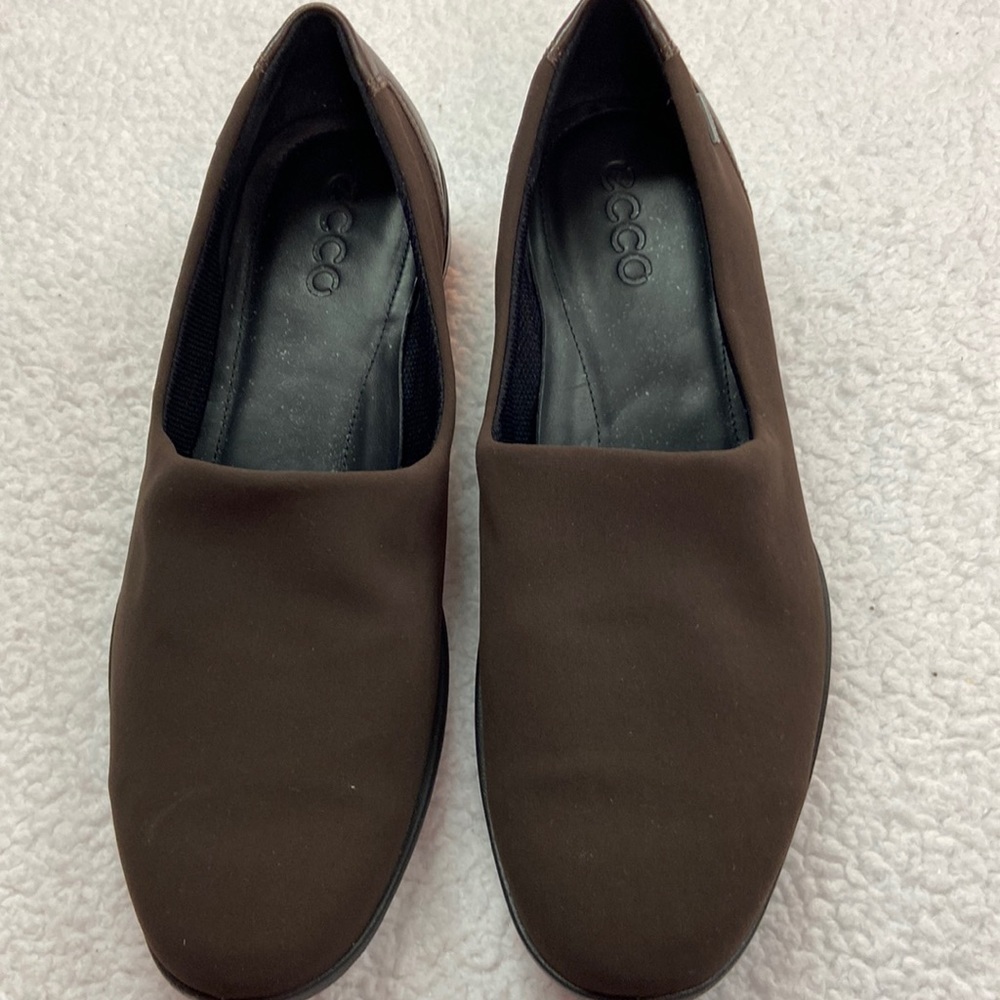 Ecco Brown Gortex Slip On Comfort Women's Loafers Size 38 Preowned